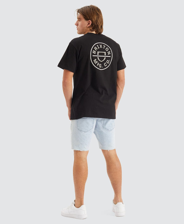 Brixton CREST II S/S STT - BLACK/MINERAL GREY/WHITE BLACK