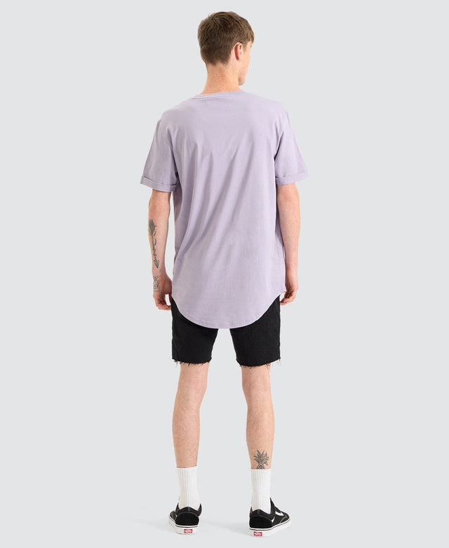 Calvin Klein Badge Round Hem T-Shirt Lavender Purple