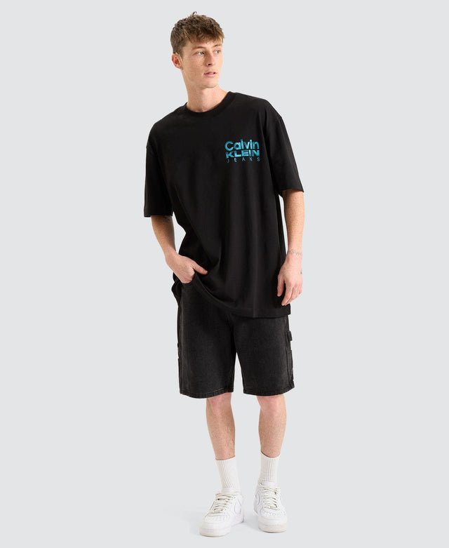 Calvin Klein BOLD COLOR INSTITUTIONAL T-SHIRT - BLACK BLACK