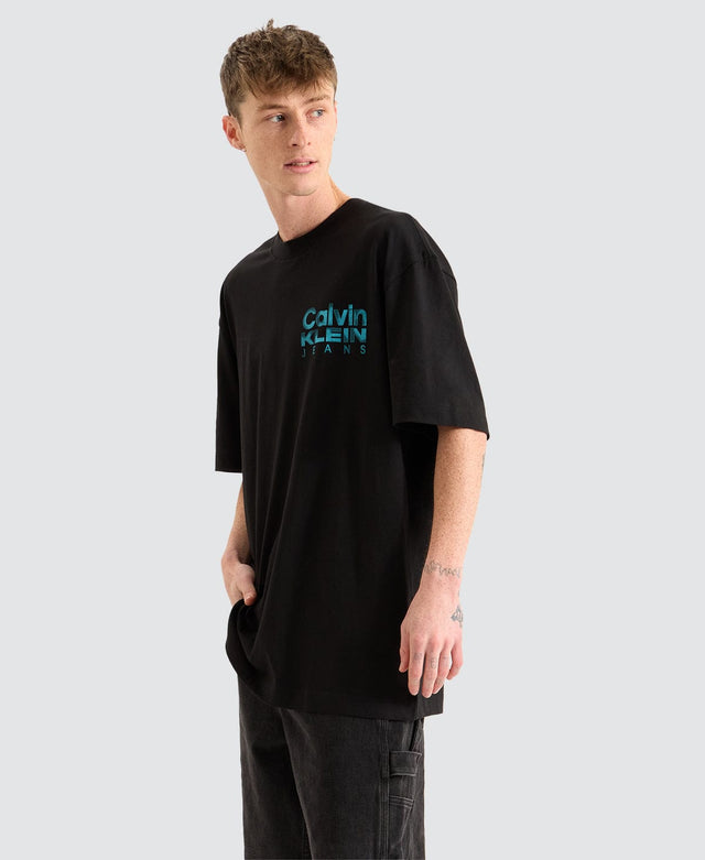 Calvin Klein BOLD COLOR INSTITUTIONAL T-SHIRT - BLACK BLACK