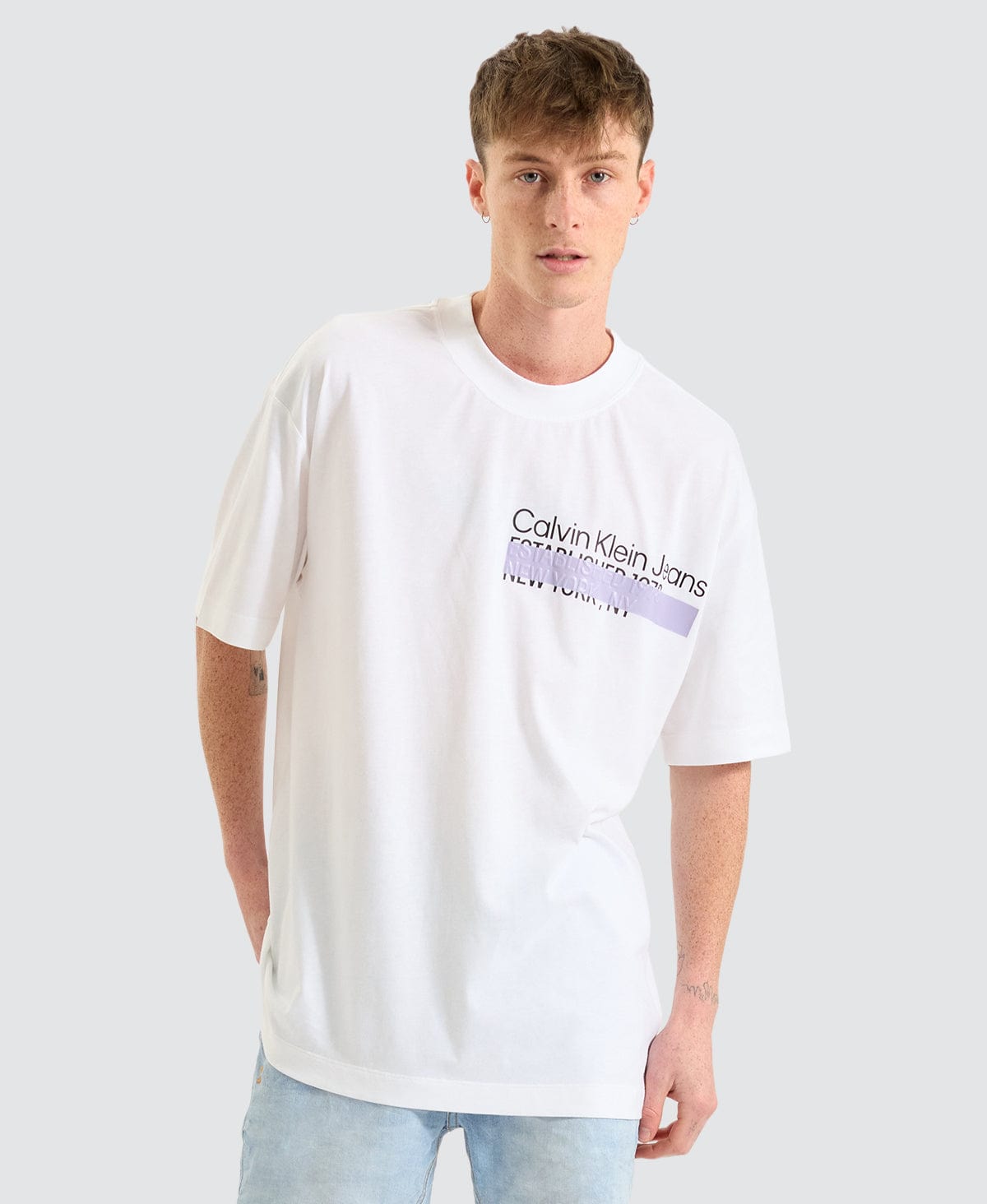 Calvin Klein Layered Address T-Shirt Bright White | Neverland 