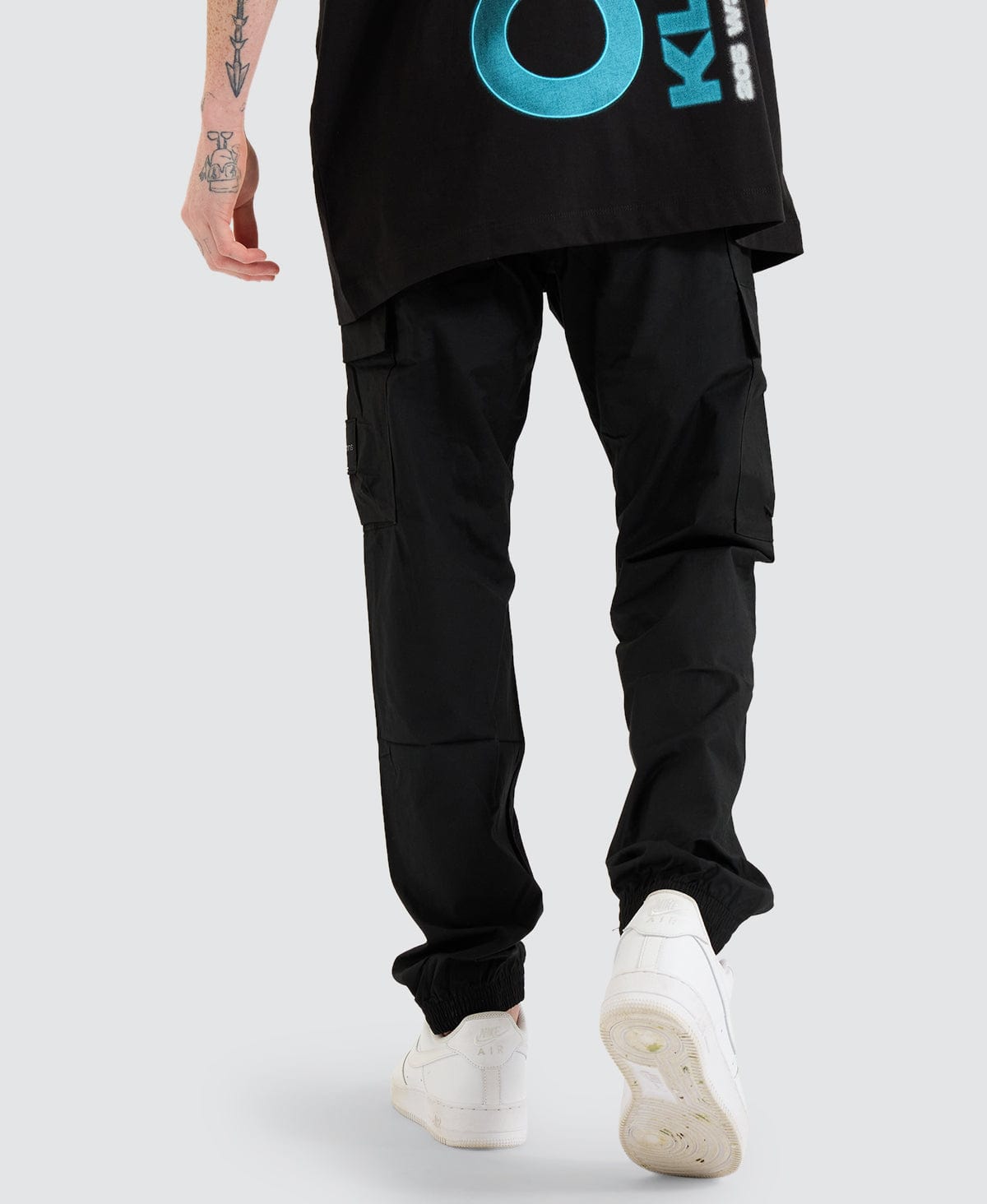 Skinny Washed Cargo Pants Black Neverland Neverland Store