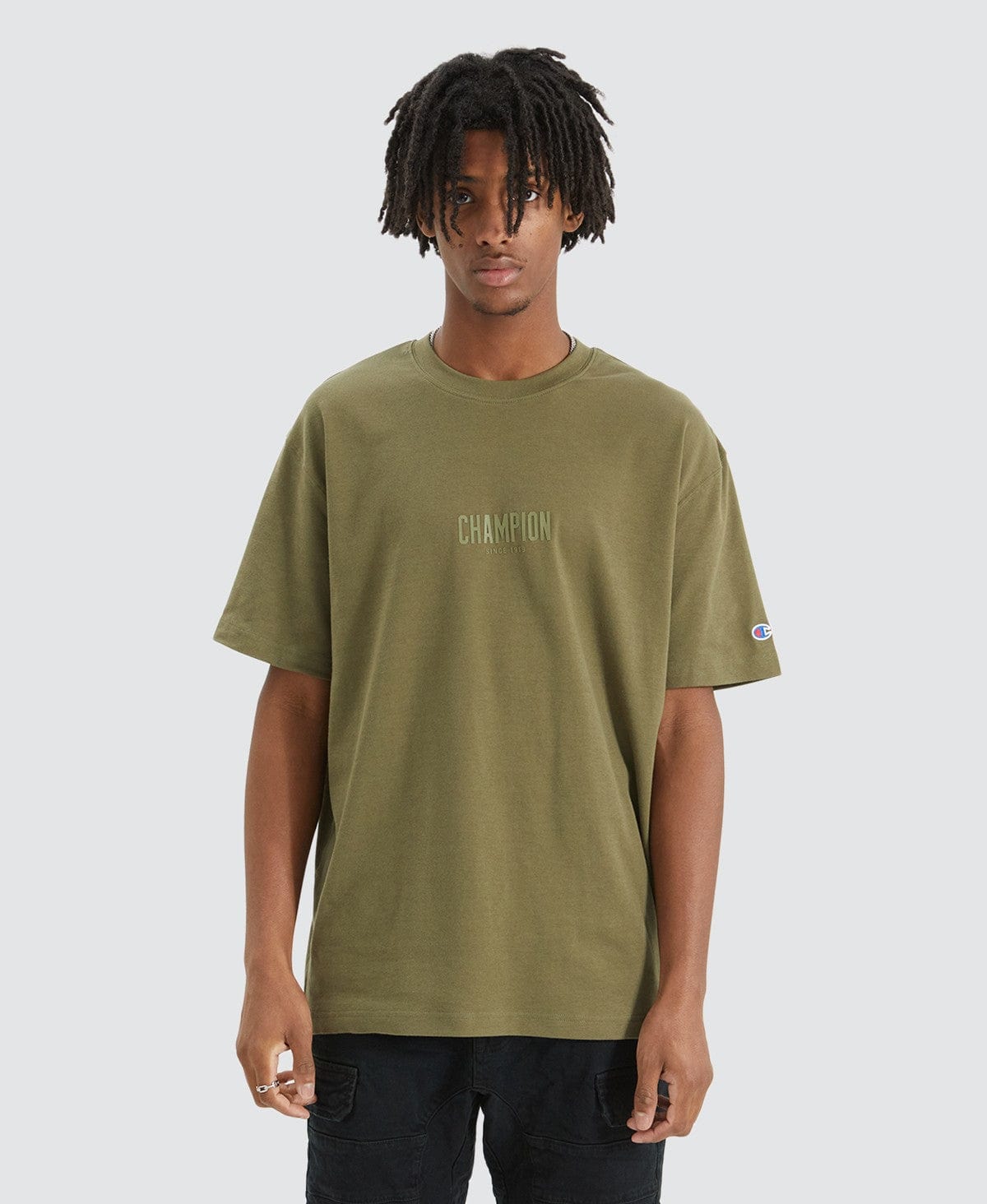 Olive green discount champion shirt