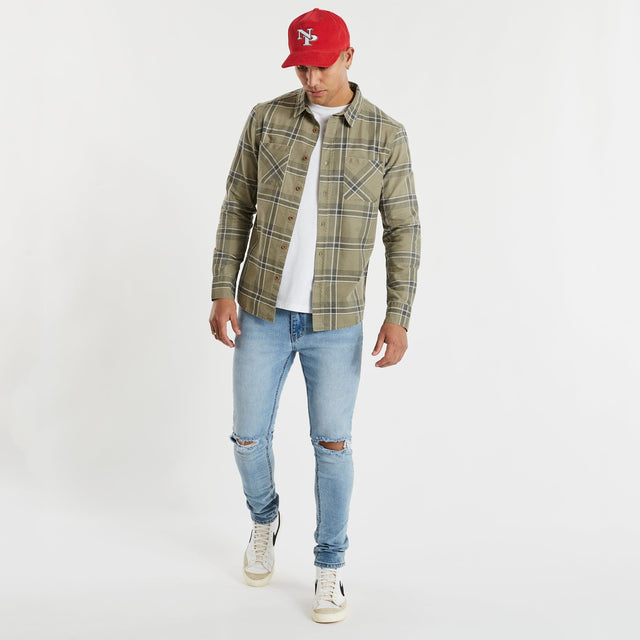 Charge Casual Longsleeve Shirt Asphalt/Sand Check