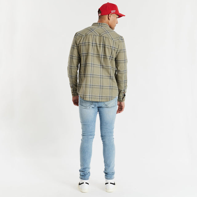 Charge Casual Longsleeve Shirt Asphalt/Sand Check