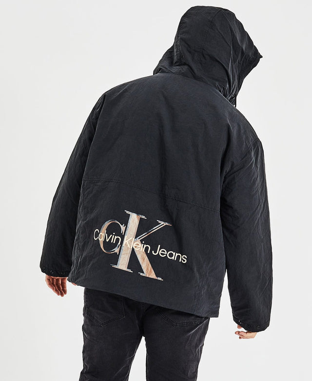 CK Jeans Archival Monologo Windbreaker Jacket Black