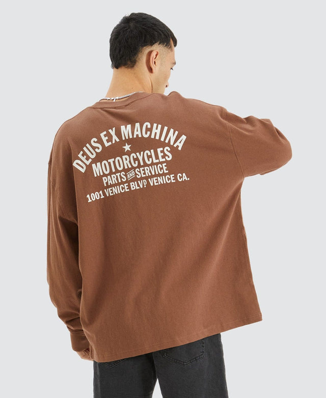 Deus Ex Machina Oversized Venice Long Sleeve T-Shirt Bison Brown