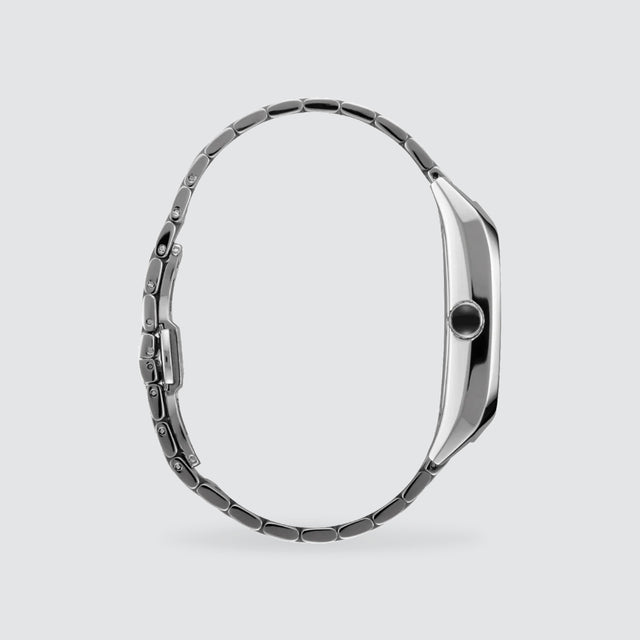 model wears Frankie Watch Mid Century/Silver/Black Watches Silver - image 3