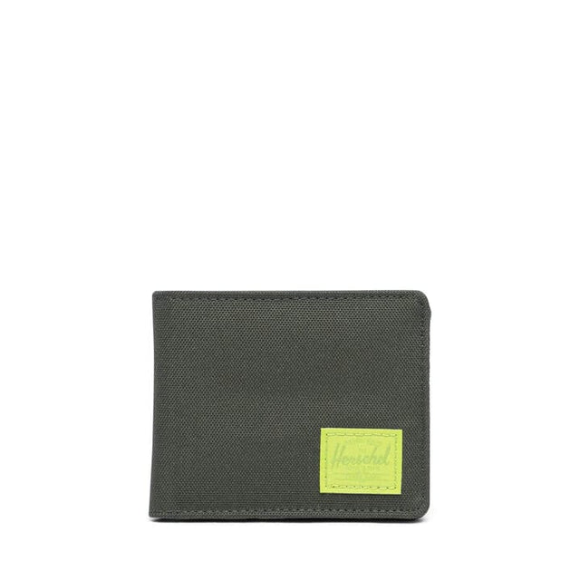 Herschel Roy RFID Wallet Dark Olive/Lime Green