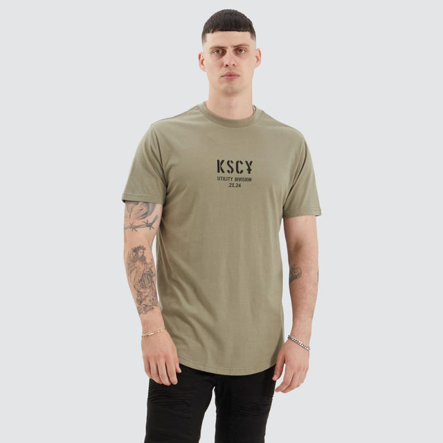 Kiss Chacey Amery Dual Curved Tee Khaki/Black