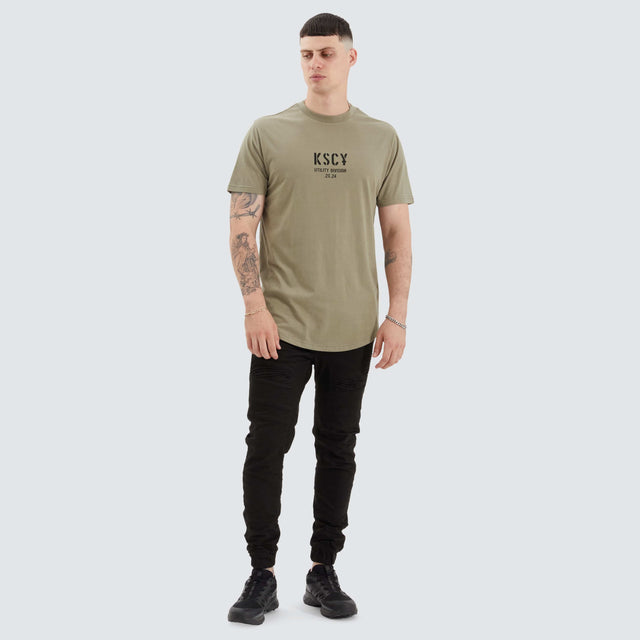 Kiss Chacey Amery Dual Curved Tee Khaki/Black