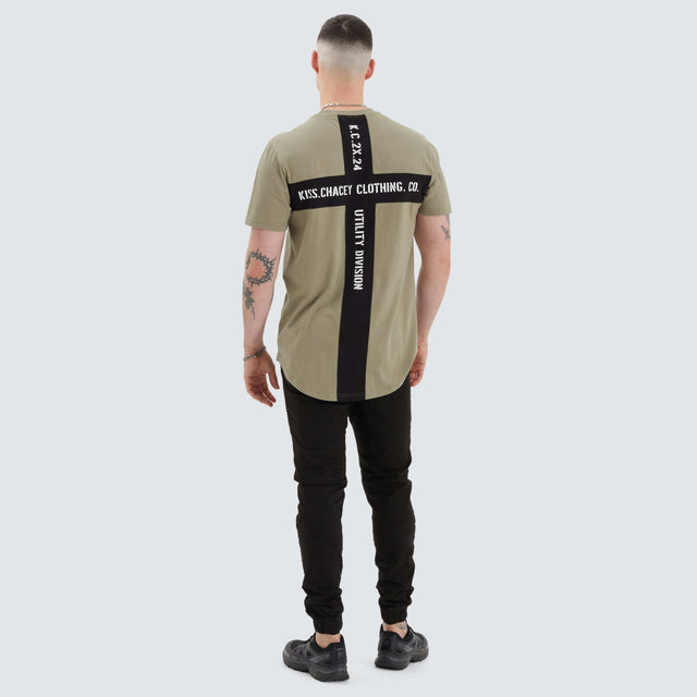 Kiss Chacey Amery Dual Curved Tee Khaki/Black