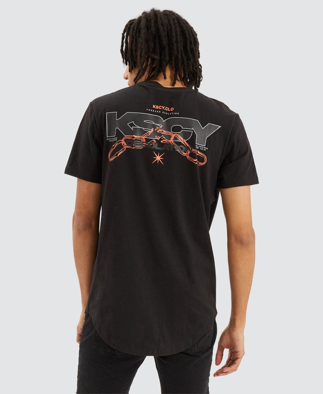 Kiss Chacey Ancient Dual Curved T-Shirt Jet Black