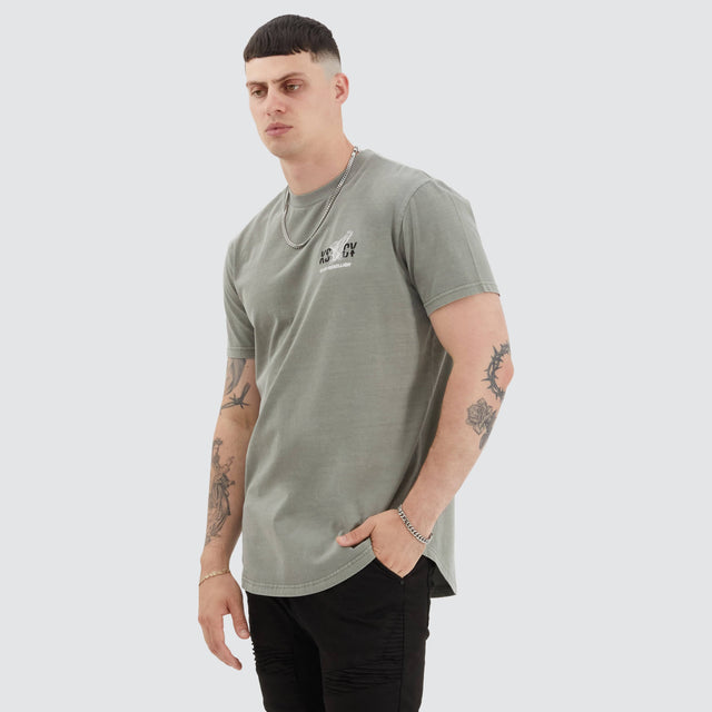 Kiss Chacey Brook Dual Curved Tee Pigment Khaki