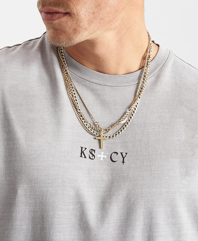 Kiss Chacey Cadden Dual Curved Tee Pigment Frost Grey