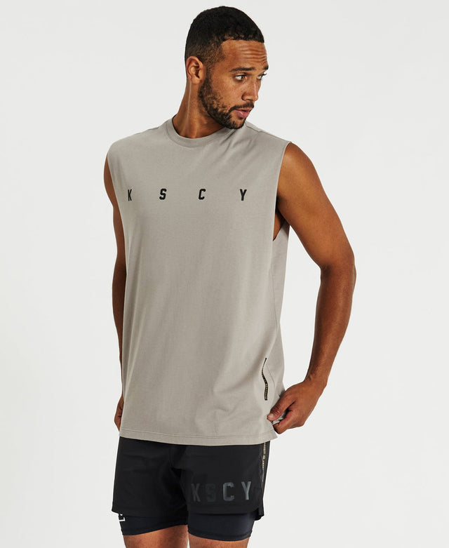 Kiss Chacey Compound Muscle Tee Split Hem - Gull GREY