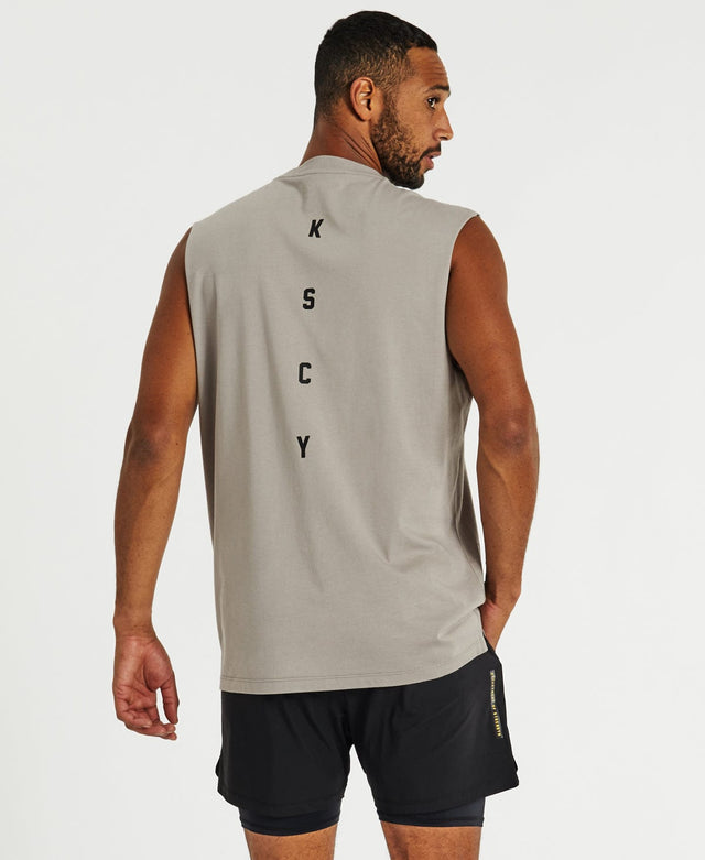 Kiss Chacey Compound Muscle Tee Split Hem - Gull GREY