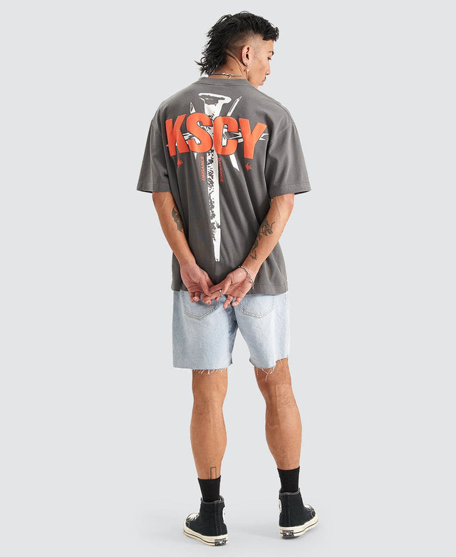 Kiss Chacey Defiance Heavy Street T-Shirt Pigment Steel Grey