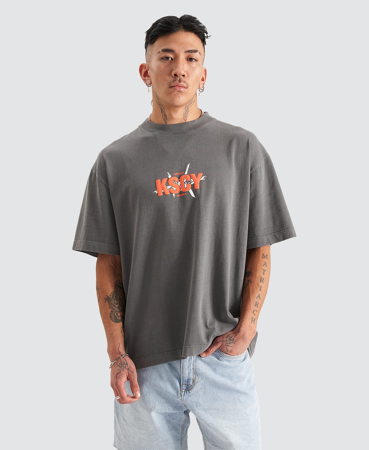 KSCY Defiance Heavy Street Tee in Pigment Steel Grey | Neverland