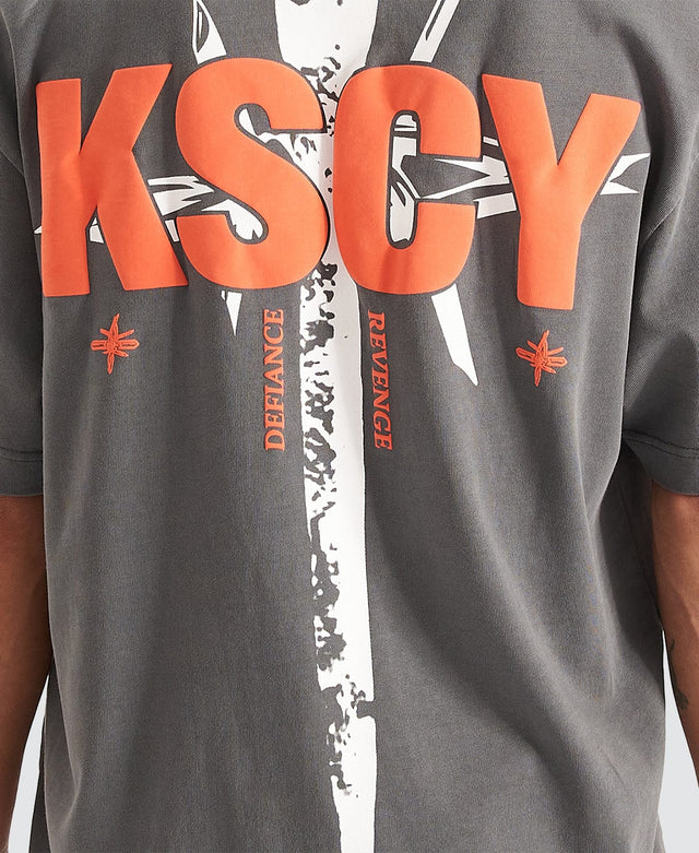 Kiss Chacey Defiance Heavy Street T-Shirt Pigment Steel Grey