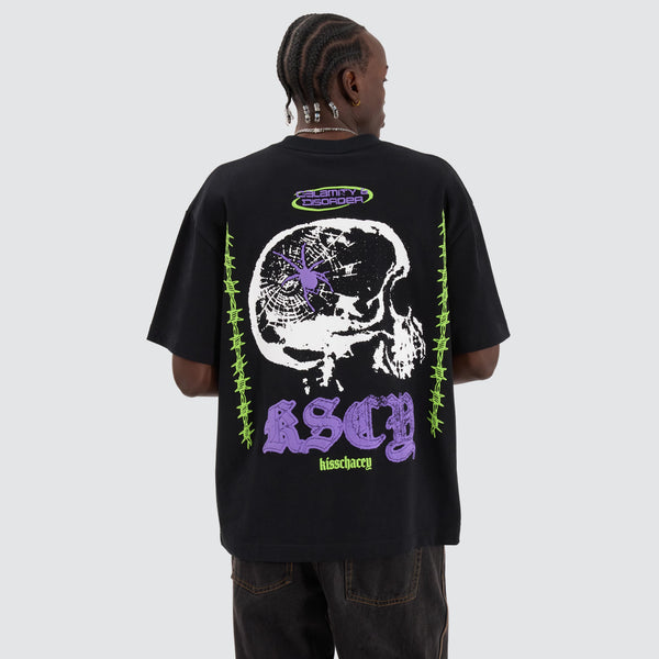 KSCY Disorder Heavy Weight Street Tee in Anthracite Black