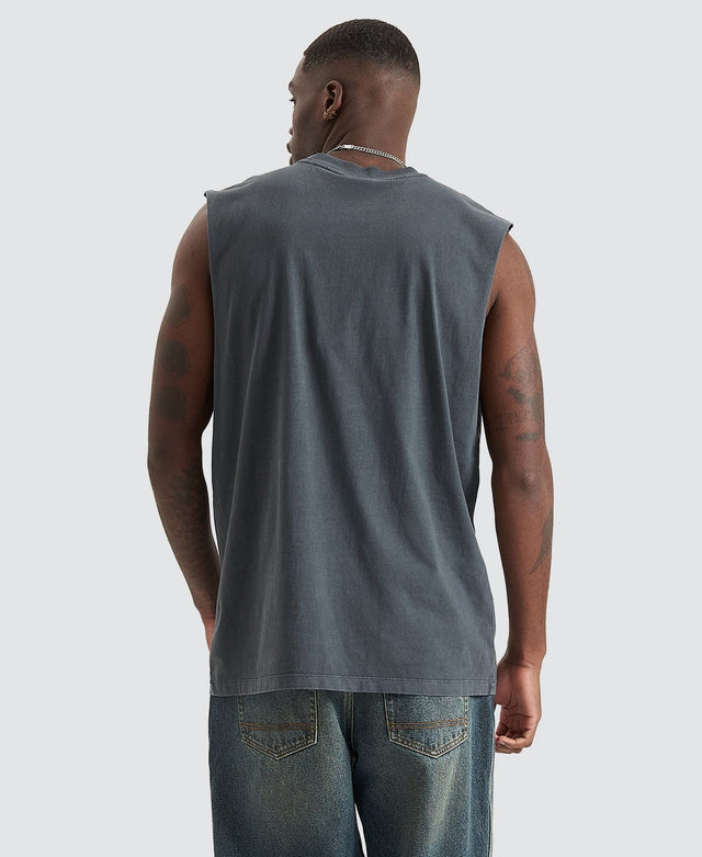 Kiss Chacey Dominions Relaxed Fit Muscle Tee Pigment Asphalt Grey