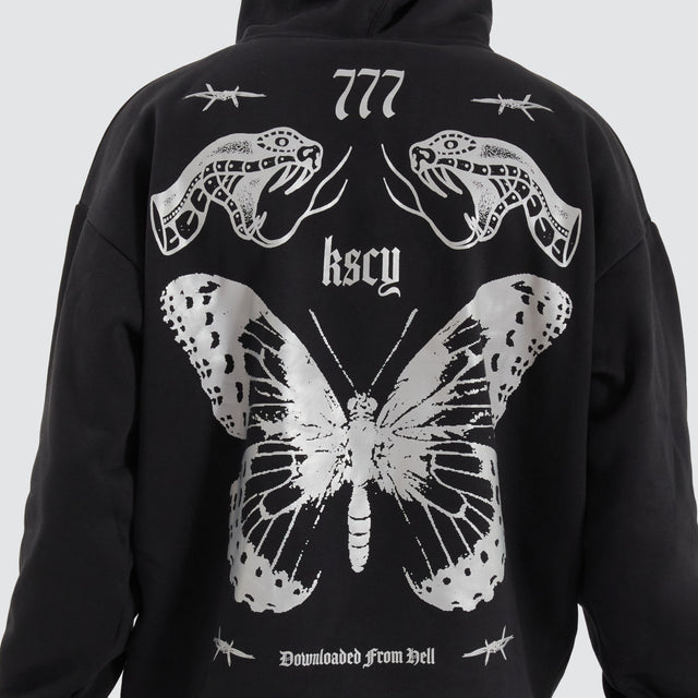 Kiss Chacey Download Oversized Hoodie Jet Black