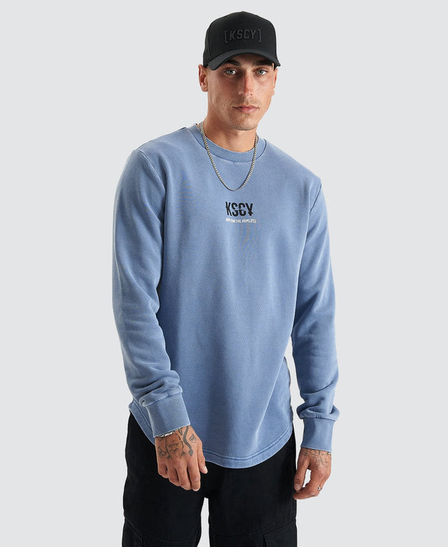Kiss Chacey Flocculus Dual Curved Sweater - Pigment Wild Wind BLUE