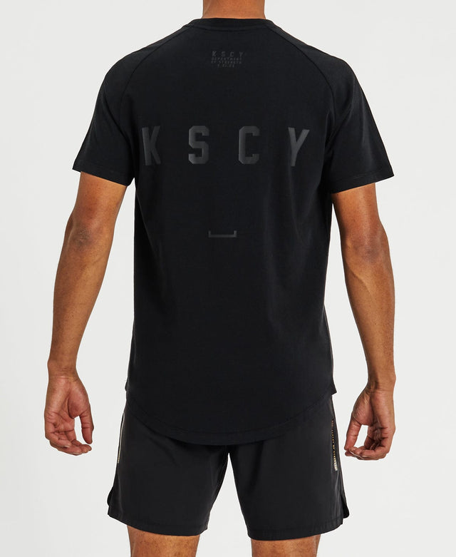 Kiss Chacey Function Raglan Curved Hem T-Shirt Jet Black