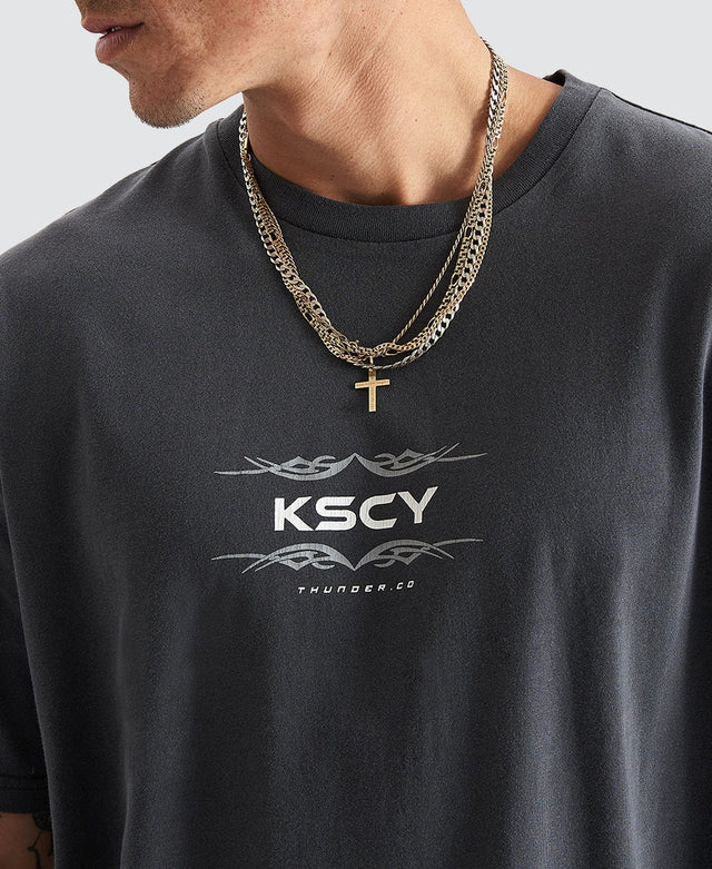 Kiss Chacey Gangrel Heavy Box Fit Tee - Pigment Asphalt GREY