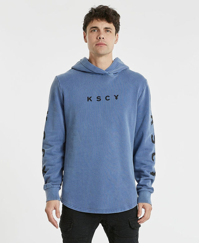 Kiss Chacey Goldcrest Hooded Dual Curved Jumper Pigment Coastal Blue