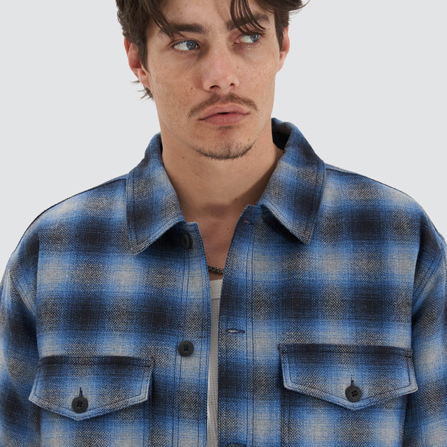 Kiss Chacey Highland Overshirt Black/Blue Check