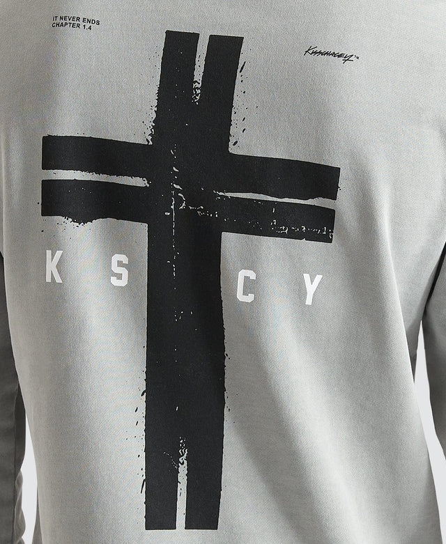 Kiss Chacey Holy Lane Dual Curved Sweater - Pigment Limestone GREY