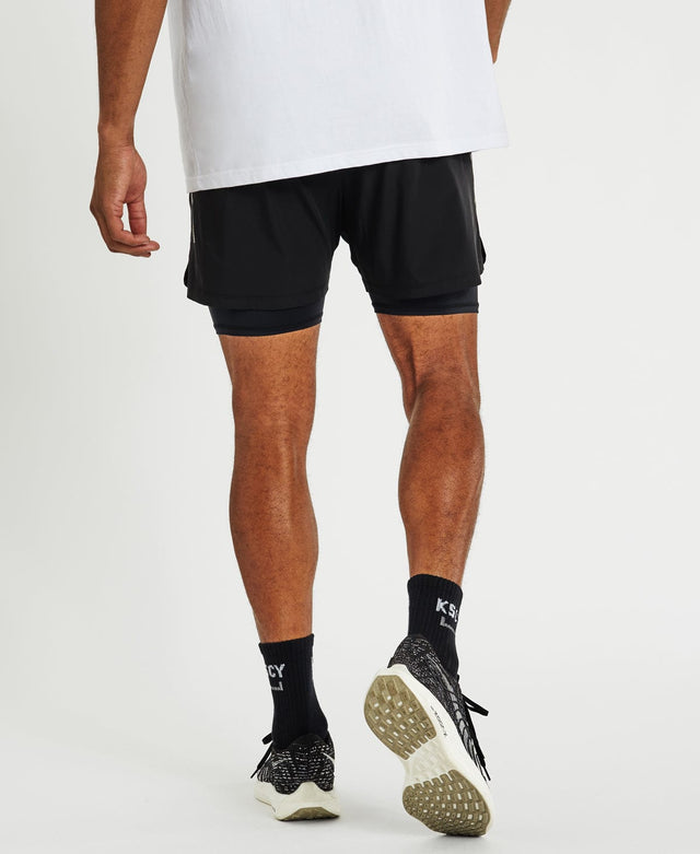 Hybrid Lined Elasticated Gym Shorts Black – Neverland Store