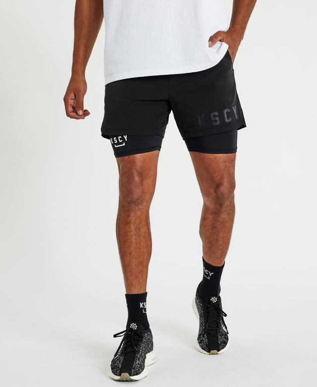 Kiss Chacey Hybrid Lined Elasticated Gym Shorts Black