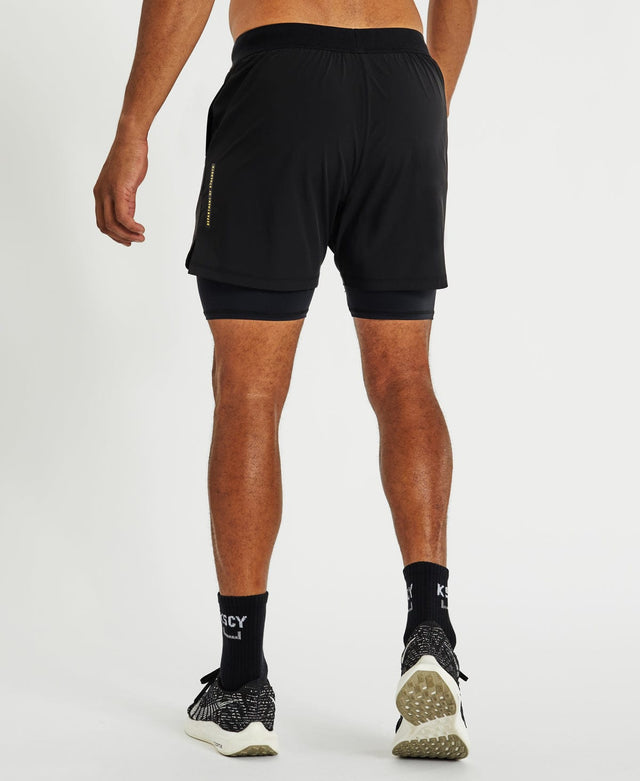 Kiss Chacey Hybrid Lined Elasticated Gym Shorts Black