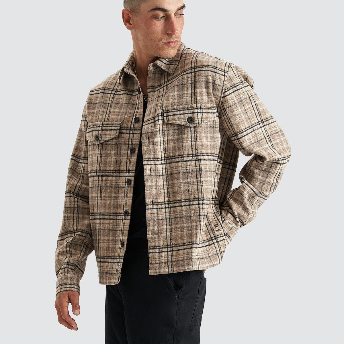 KSCY Ingenuity Relaxed Overshirt in Check - Neverland Store