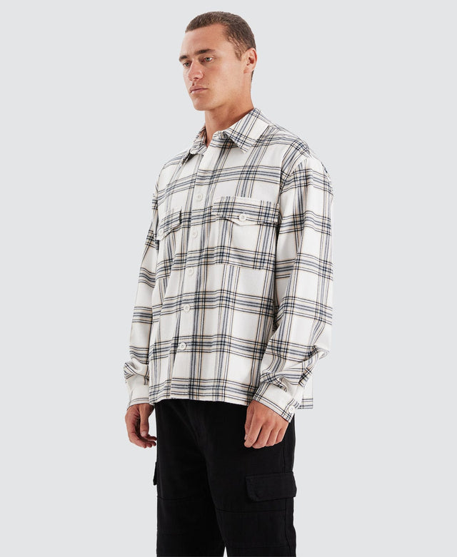 Kiss Chacey Ingenuity Relaxed Overshirt - White Check WHITE