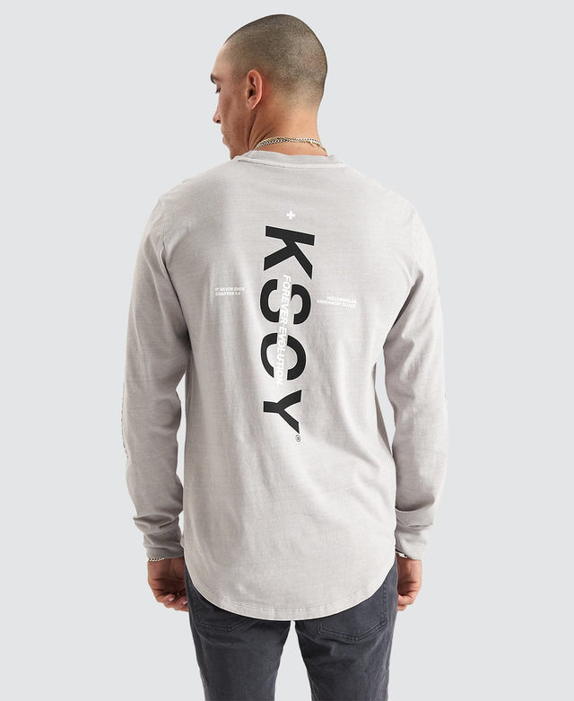 Kiss Chacey Irvine Dual Curved Ls Tee - Pigment Dove GREY