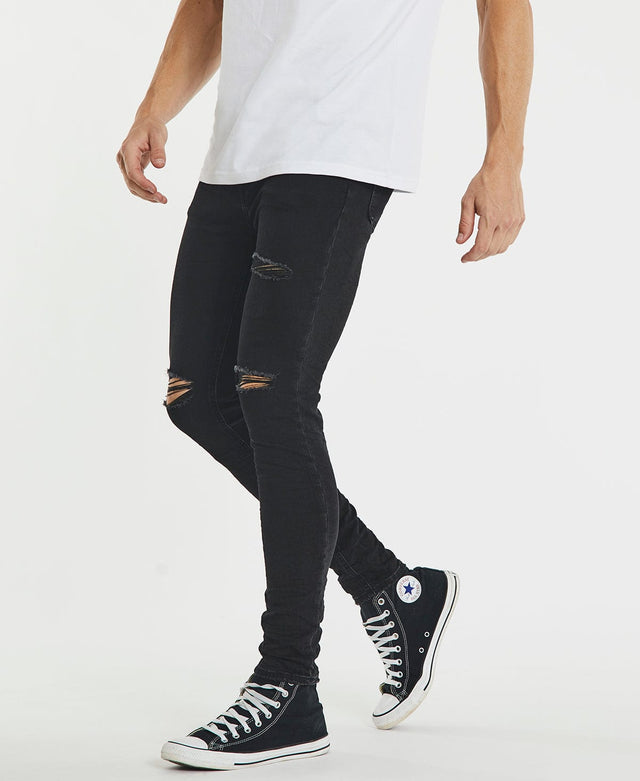 Kiss Chacey K1 Super Skinny Fit Jean Destroyed Washed Black