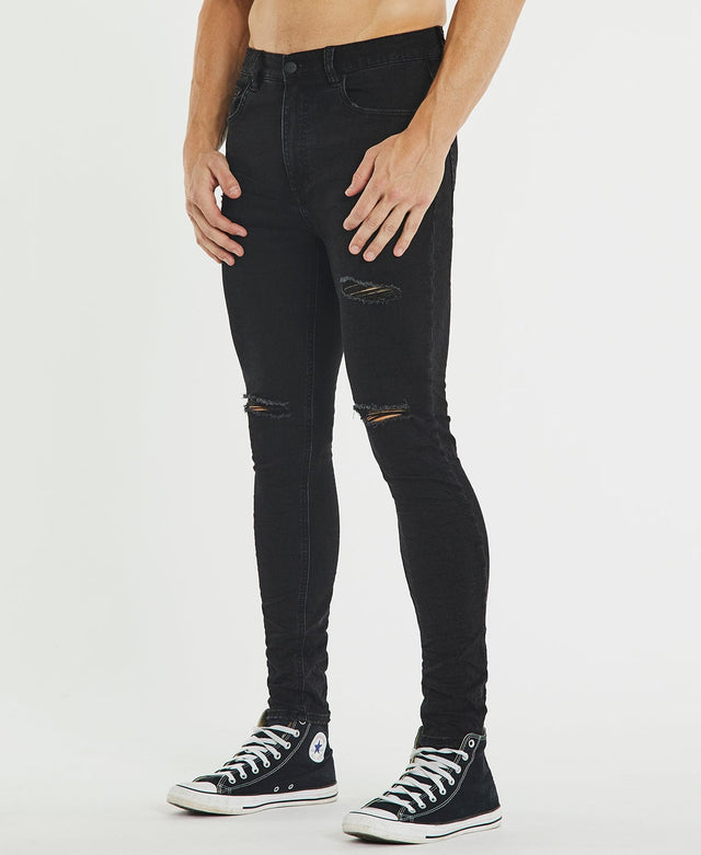 Kiss Chacey K1 Super Skinny Fit Jean Destroyed Washed Black