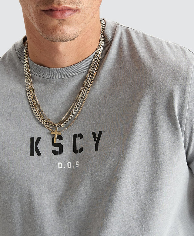 Kiss Chacey Lambert Dual Curved Tee - Pigment Limestone GREY