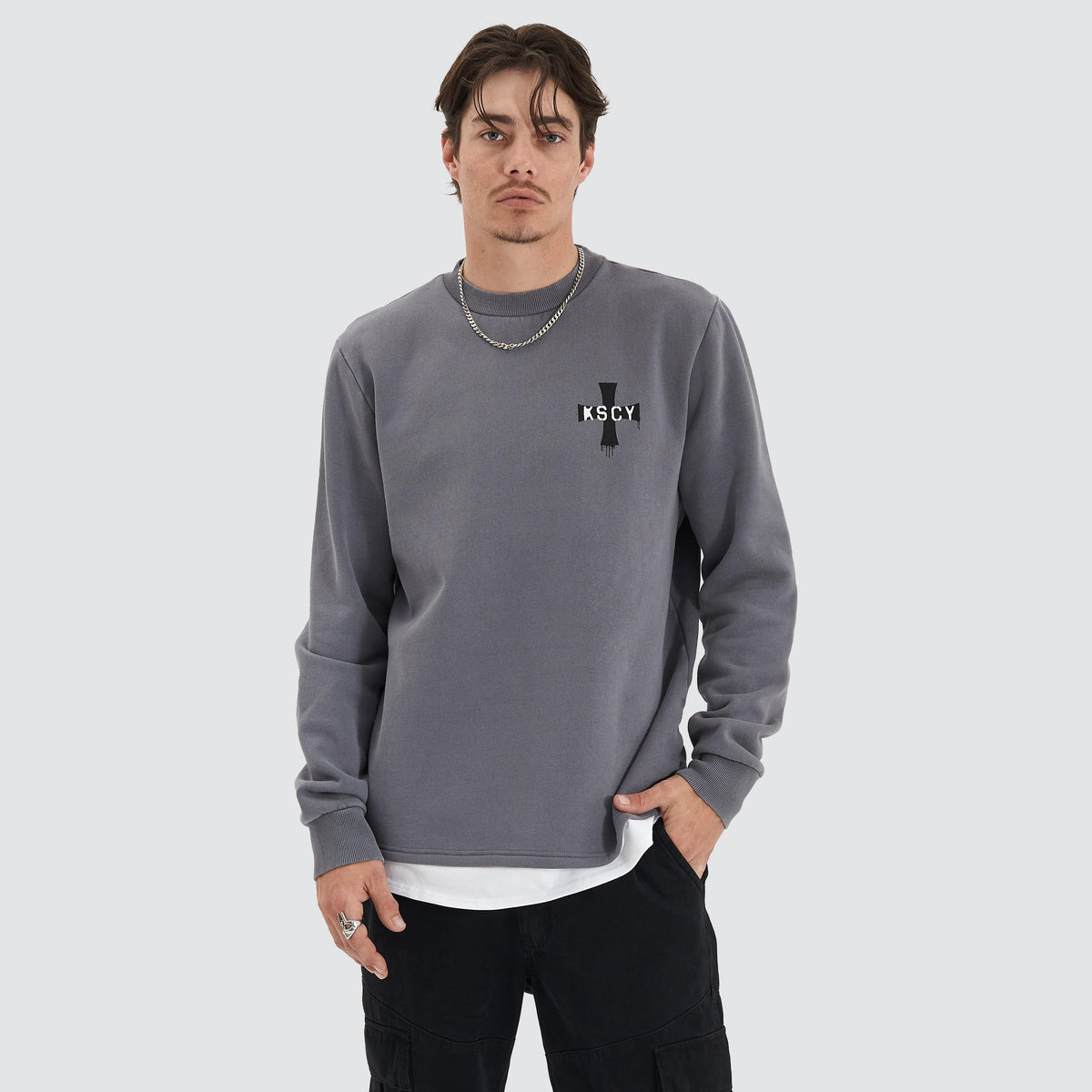 KSCY Lostland Heavy Layer Sweater in Charcoal - Kiss Chacey | Neverland ...