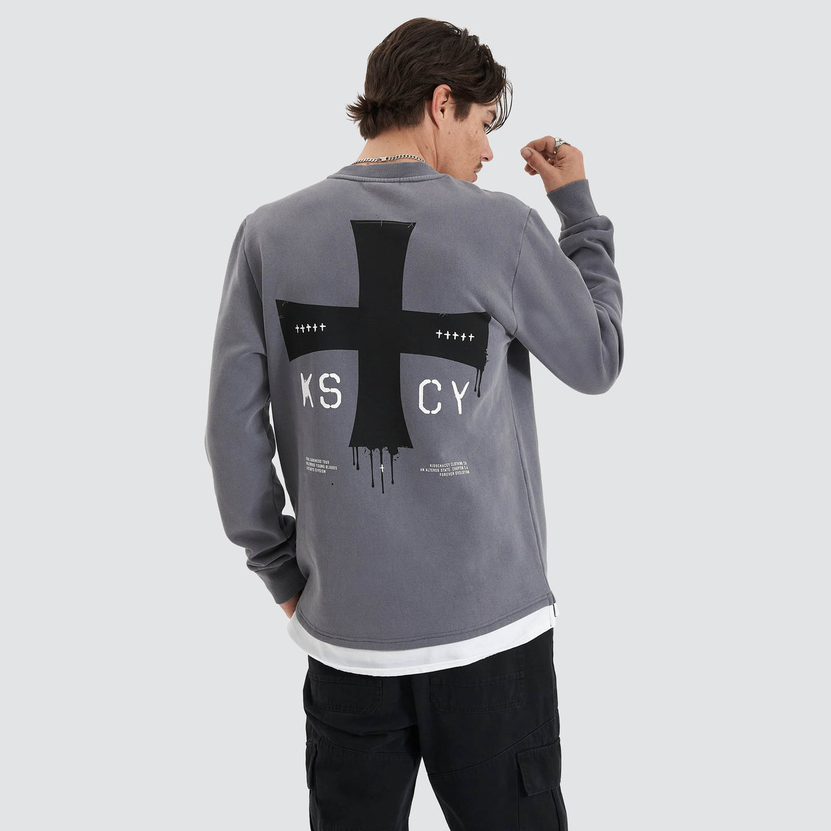 KSCY Lostland Heavy Layer Sweater in Charcoal - Kiss Chacey | Neverland ...