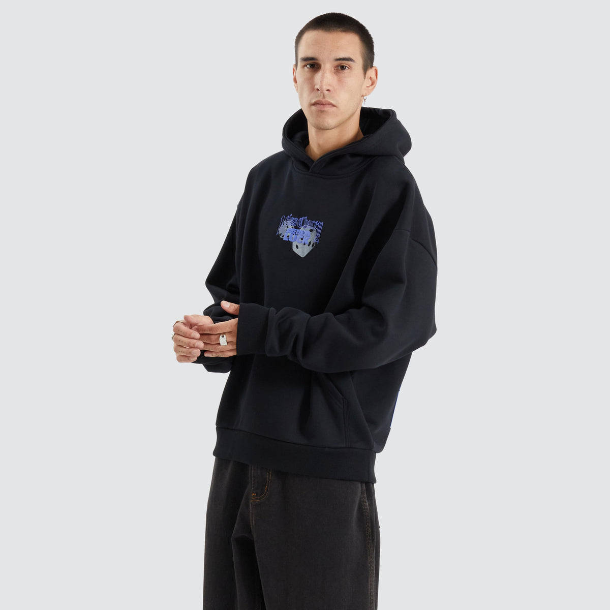 KSCY Luck Heavy Oversized Hoodie in Black - Neverland Store