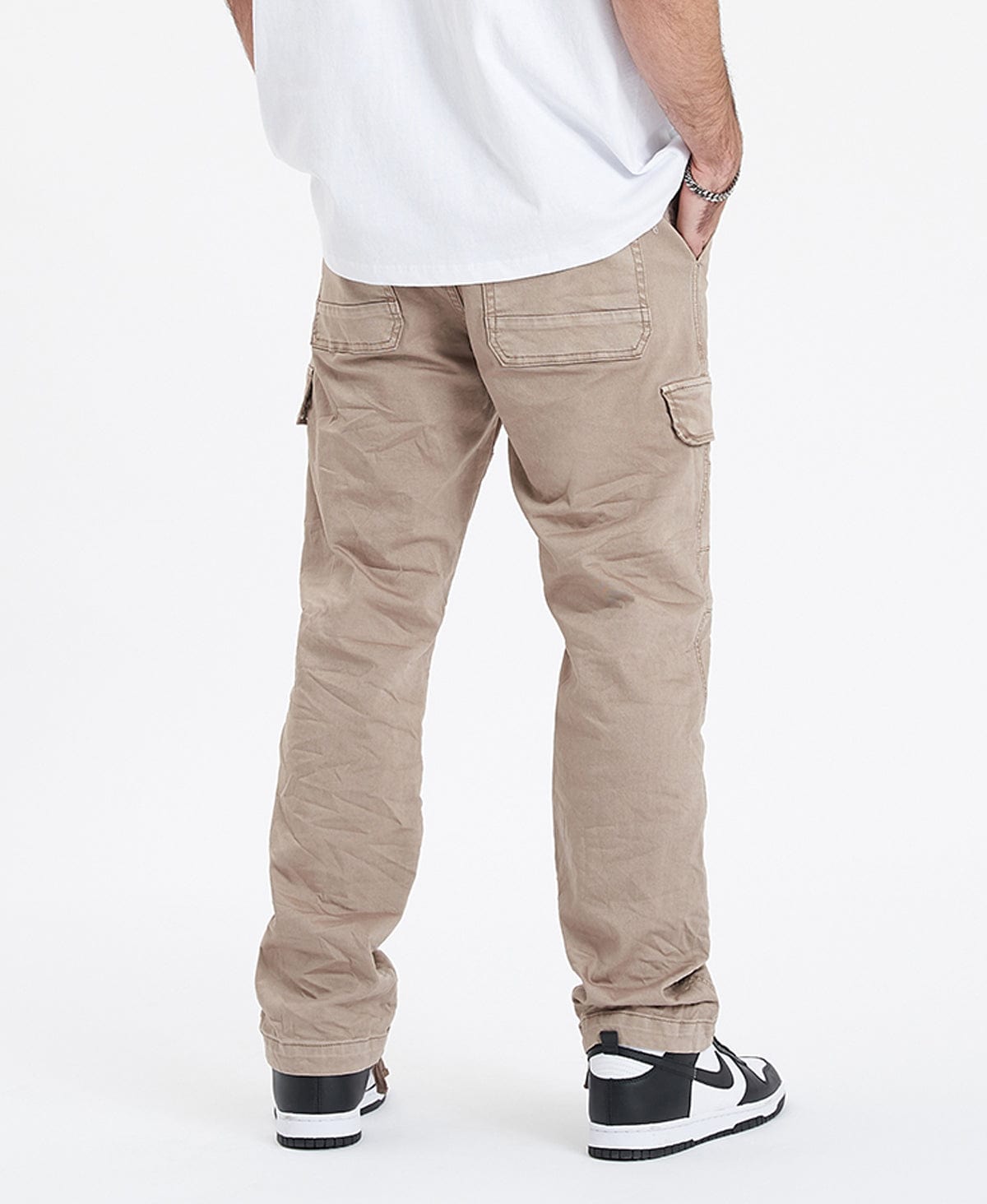 Men's Lycra Cargo Pant with Double Pocket in Black