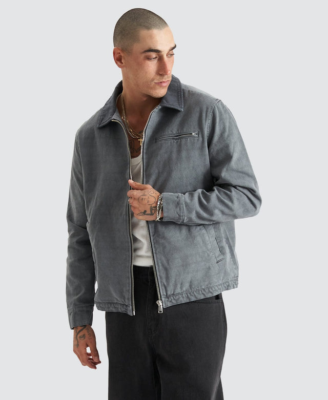 Kiss Chacey Ogmios Zipped Worker Jacket - Pigment Charcoal GREY