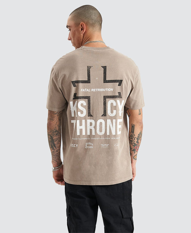 Kiss Chacey Retribution Relaxed Tee - Pigment Driftwood BROWN