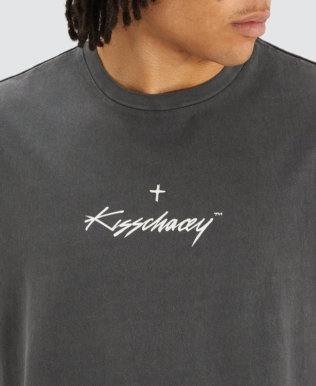 Kiss Chacey Revolver Scoop Back T-Shirt Pigment Asphalt Grey