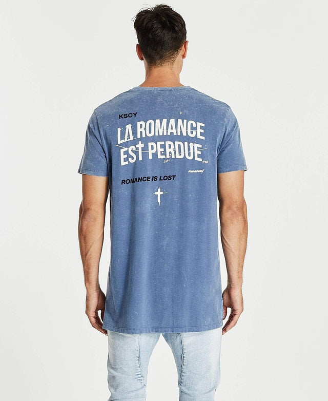 Kiss Chacey Romantic Step Hem T-Shirt Acid Blue